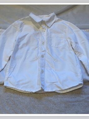 Cherokee Long Sleeve White Button Down Shirt Dress Shirt, 4T